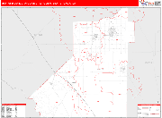 Hanford-Corcoran Metro Area Wall Map Red Line Style